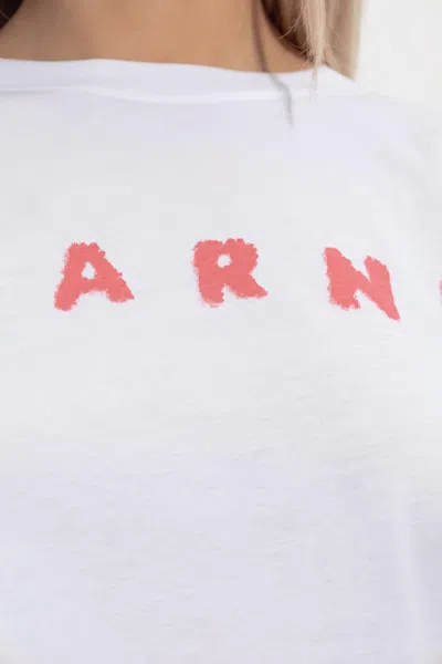 Marni Crew Neck Short Sleeves Top In White