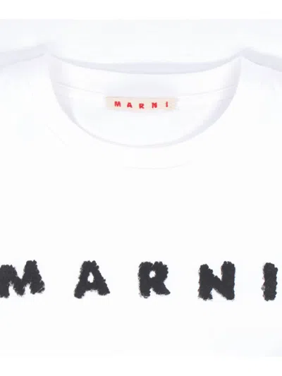 Marni Jersey Logo Short Sleeved T-shirt In White