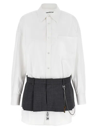 Alexander Wang Pre-styled Mini Shirt Dress In White