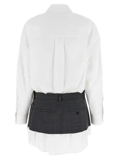 Alexander Wang Pre-styled Mini Shirt Dress In White