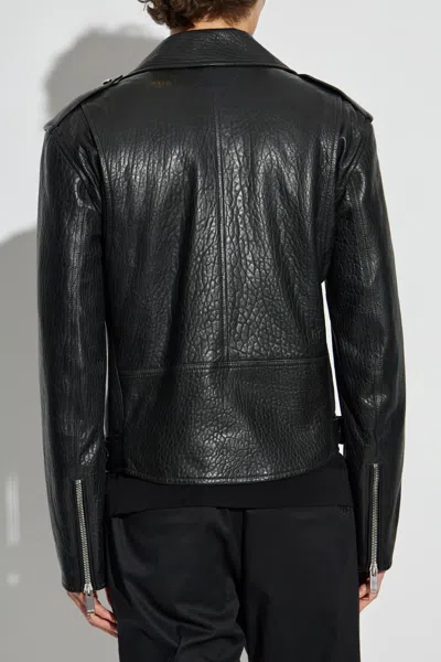 Alexander Mcqueen Piercing Leather Jacket In Black