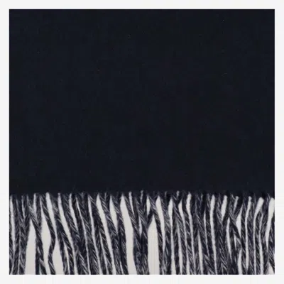 Jacquemus Long Rectangular Wool Scarf With Logo In Blue