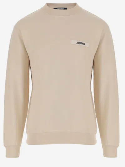 Jacquemus Cotton Sweatshirt In Neutral