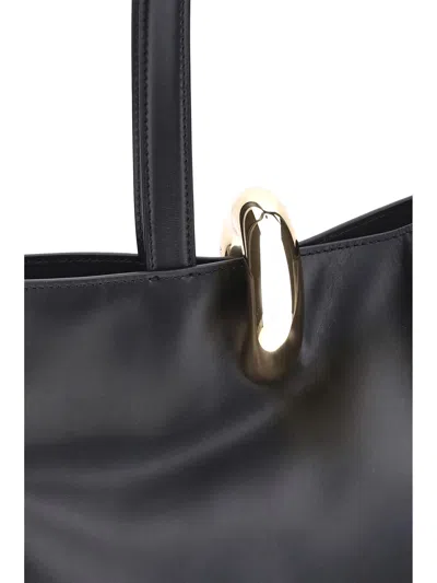 Jacquemus Le Petit Bambola Leather Top Handle Bag In Black