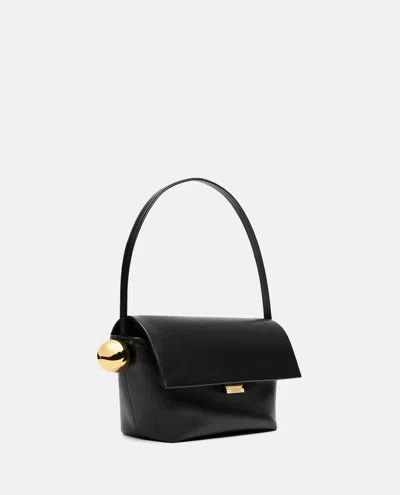 Jacquemus Le Rond Carre Leather Shoulder Bag In Black