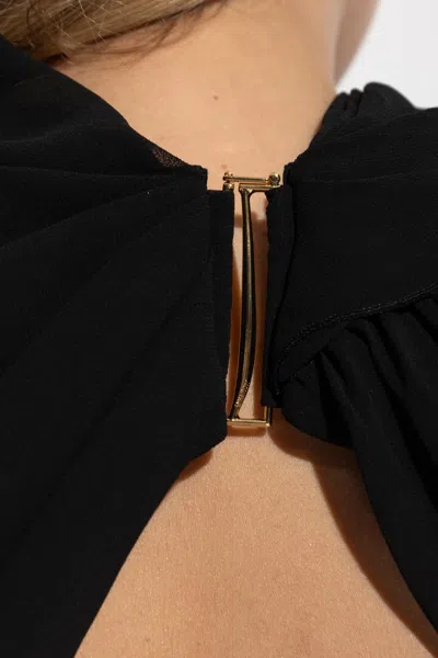 Jacquemus Womens Black Castagna Padded-shoulder Woven Mini Dress