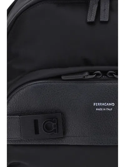Ferragamo Versatile Backpack Featuring Adjustable Straps In Black
