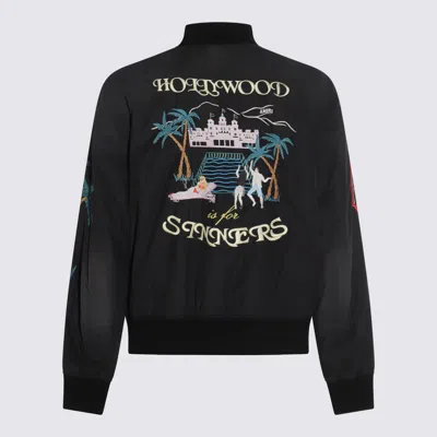 Amiri Black Cotton And Nylon Bomber Jacket In Black