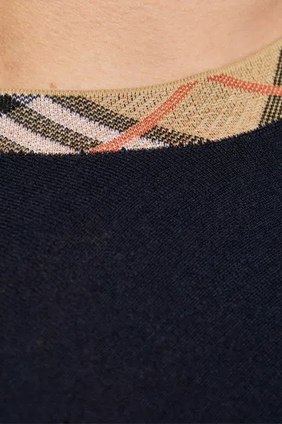 Burberry Ralph Lauren Purple Label Cable Pullover In Blue