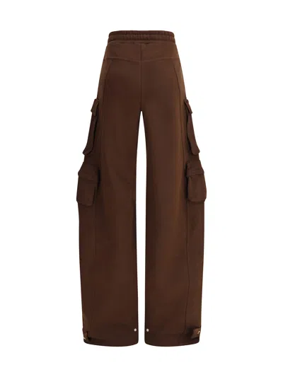 Attico Cotton Jersey Cargo Sweatpants In Brown
