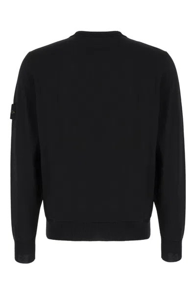 Stone Island Cotton Sweatshirt With Removable Logo Patch In Black