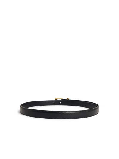 Khaite Manhattan Black Leather Belt In Black