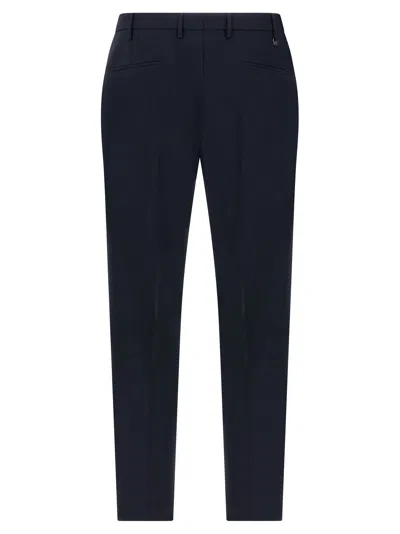 Pt Torino Dieci Trousers In Wool Blend In Blue