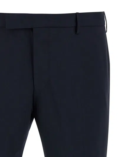 Pt Torino Dieci Trousers In Wool Blend In Blue