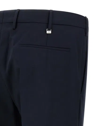 Pt Torino Dieci Trousers In Wool Blend In Blue
