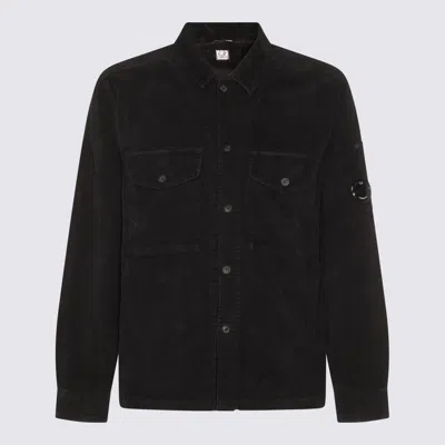 C.p. Company C.p.company Corduroy Buttoned Utility Overshirt In Black