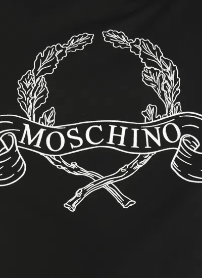 Moschino Couture Sweatshirt With Laurel Crown Logo Embroidery In Black