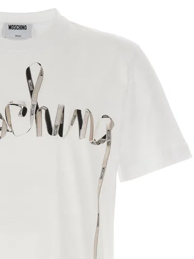 Moschino Couture Printed Cotton Tshirt In White