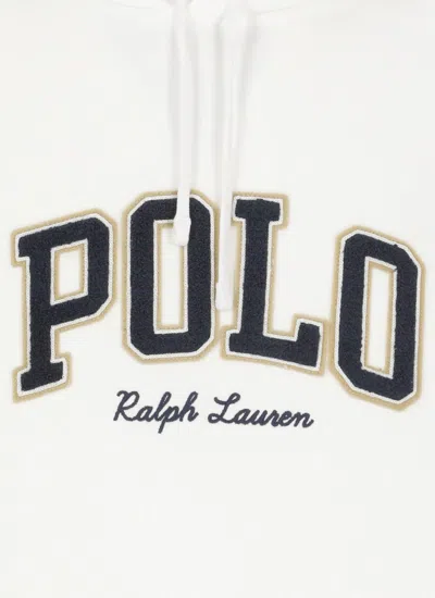 Ralph Lauren The Rl Fleece Western-logo Hoodie In White