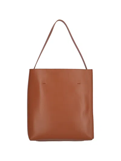 Marni Medium Museo Hobo Leather Tote Bag In Brown