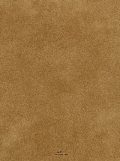 Apc A.p.c. Vera Beige Shoulder Bag With Top Handle And Zip Closure In Suede In Black