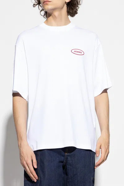 Jacquemus Crew Neck Short Sleeve Fitted T-shirt In White