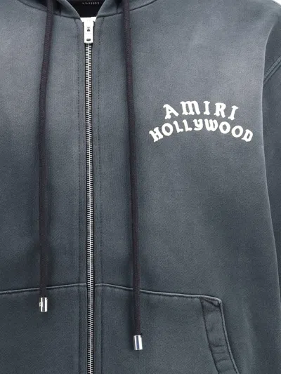 Amiri Felpa In Cotone Ardesia  Uomo In Blue