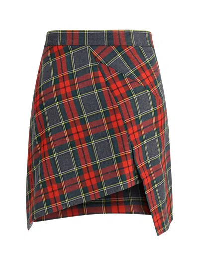 Vivienne Westwood Wool Mini Skirt With Tartan Pattern In Red