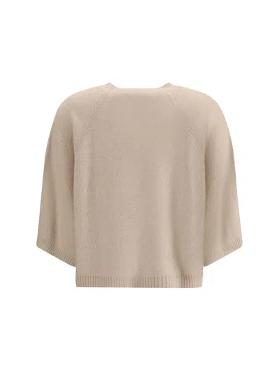 Fabiana Filippi Beige Fleece Wool Sweatshirt In Neutral