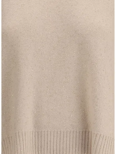 Fabiana Filippi Beige Fleece Wool Sweatshirt In Neutral