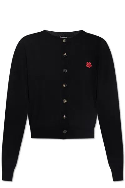 Kenzo Boke Crest Crew Cardigan In Black