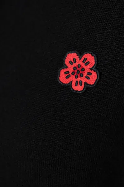 Kenzo Boke Crest Crew Cardigan In Black
