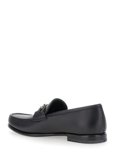 Ferragamo Gancini Ornament Loafers In Calf Leather In Nernewbiscnewbisc