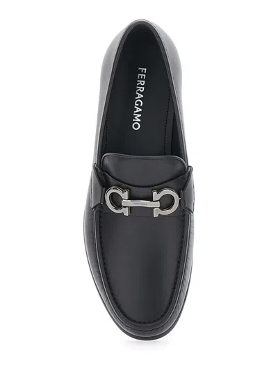 Ferragamo Gancini Ornament Loafers In Calf Leather In Nernewbiscnewbisc
