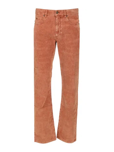Isabel Marant Straight-leg Corduroy Pants With Textured Finish In Brown