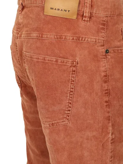 Isabel Marant Straight-leg Corduroy Pants With Textured Finish In Brown