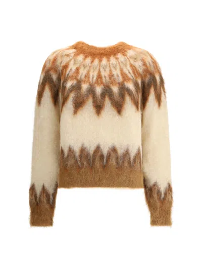Isabel Marant Étoile Lightweight Textured Knit Sweater With Relaxed Fit In Brown