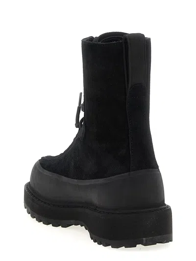 Stone Island Hiking Boot With Dual Lacing And Lug Sole In Black