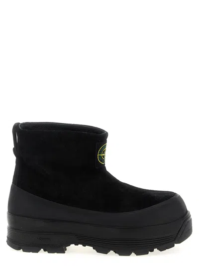 Stone Island S100120 Suede Boots In Black