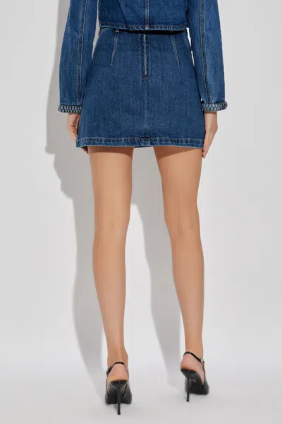 Self-portrait Braided-trim Denim Jacket In Blue