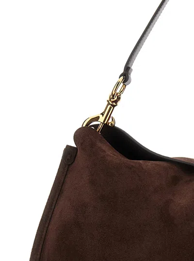 Etro Pony Small Suede Crossbody Bag In Brown