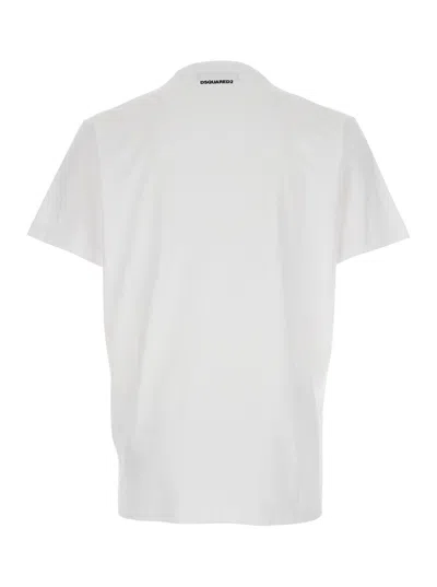 Dsquared2 White T-shirt With Logo On The Front In Cotton Man In White