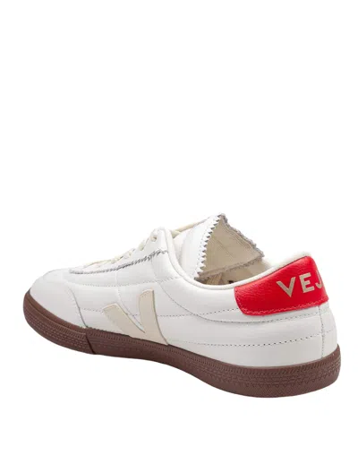 Veja Multicolour Organic Traced Leather In White