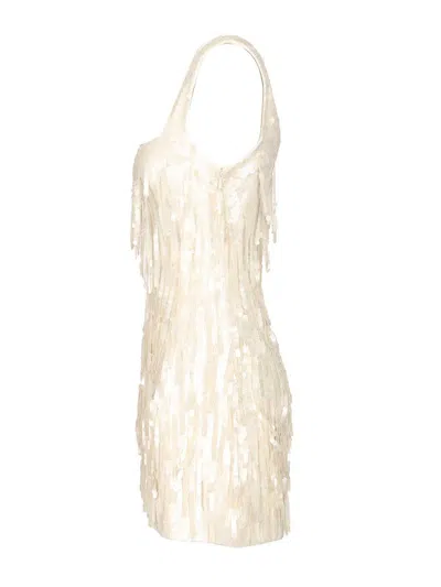 Staud Le Sable Sequin-embellished Mini Dress In White