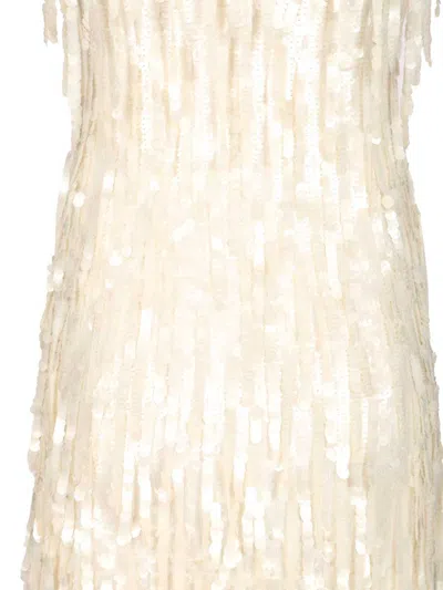 Staud Le Sable Sequin-embellished Mini Dress In White