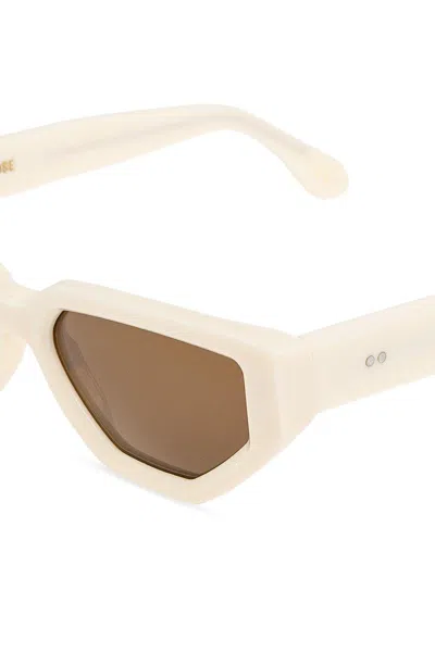 Golden Goose Curved Tips Rectangular Frame Sunglasses In Neutral