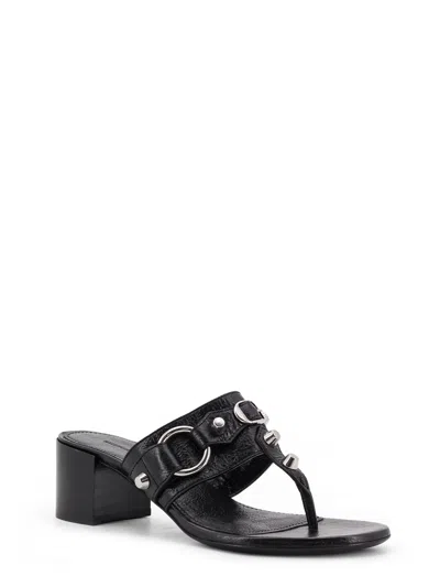 Balenciaga Thong Sandals Block Heel In Black