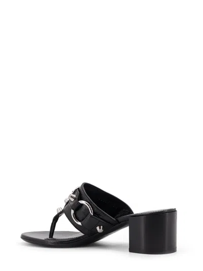 Balenciaga Thong Sandals Block Heel In Black