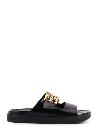 Givenchy Liquid Dad Leather Slides With 4g Hardware In Black