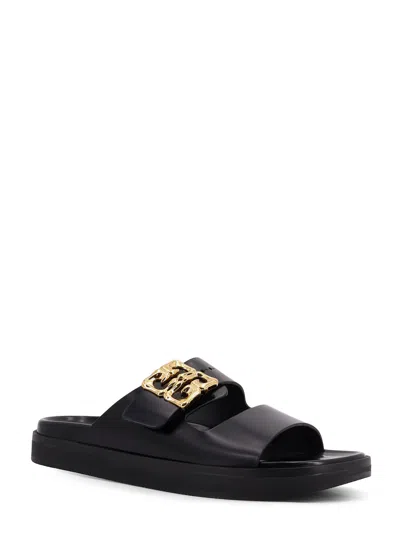 Givenchy Liquid Dad Leather Slides With 4g Hardware In Black